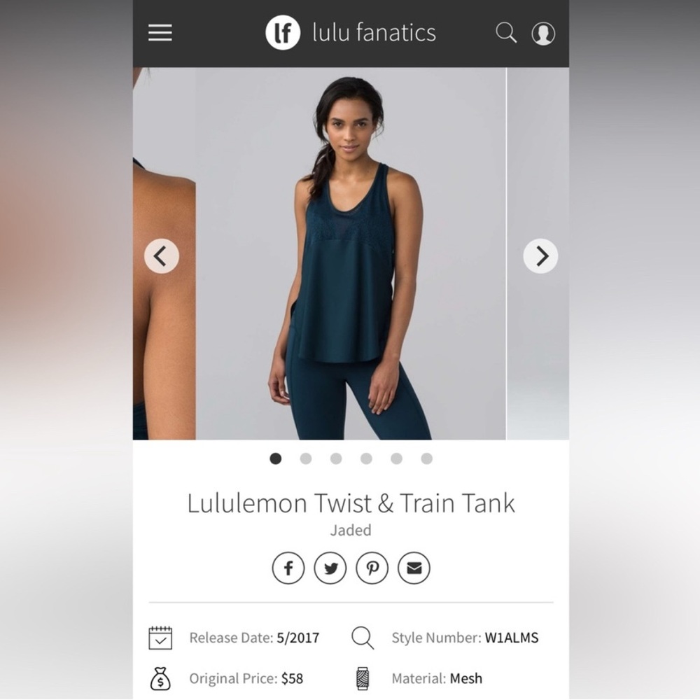 Lululemon Twist and Train Tank